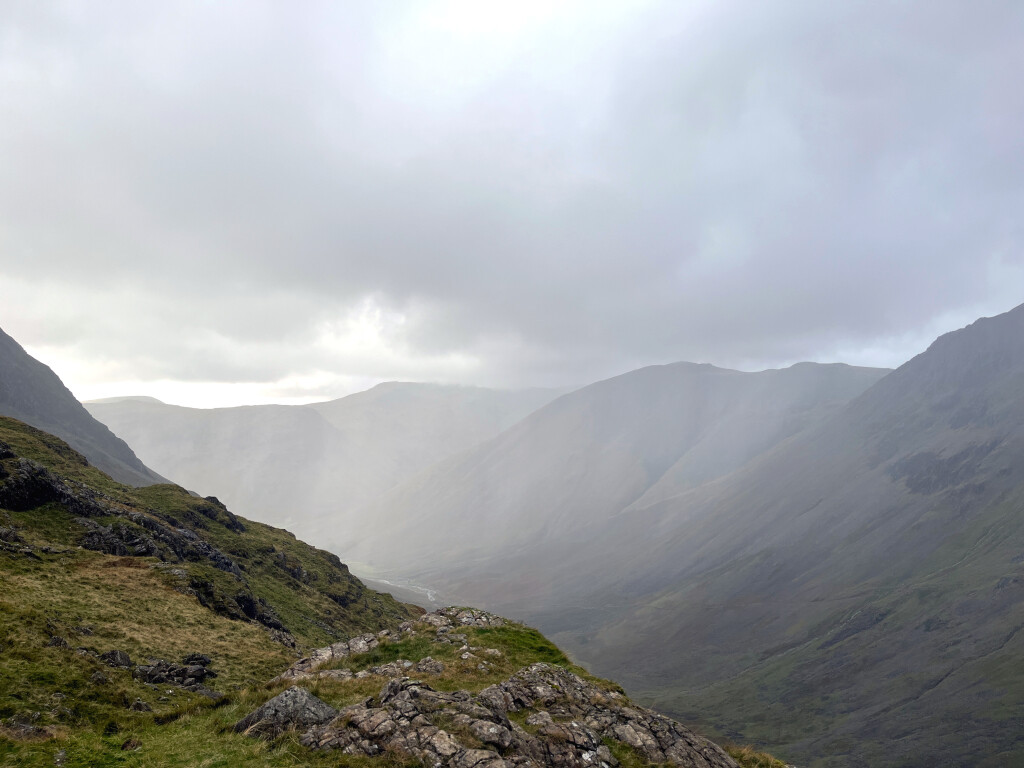 On Way Down Scafell Pike via Corridor Route, Cumbria